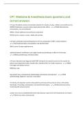 CPT  Medicine & Anesthesia Exam questions and  correct answers 