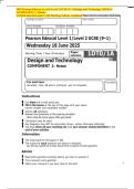 2025 Pearson Edexcel Level 1&sol;Level 2 GCSE &lpar;9&ndash;1&rpar; Design and Technology 1DT0&sol;1A  COMPONENT 1&colon; Metals   Verified Question paper with Marking Scheme combined 