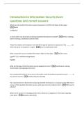 Introduction to Information Security Exam  questions and correct answers 