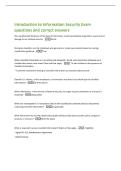 Introduction to Information Security Exam  questions and correct answers 