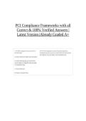 PCI Compliance Frameworks with all Correct & 100&percnt; Verified Answers &vert;Latest Version &vert;Already Graded A&plus;