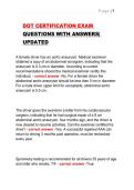 DOT CERTIFICATION EXAM QUESTIONS WITH ANSWERS&vert; UPDATED