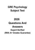 GRE Psychology Subject Test Study Guide 2026 &vert; Practice Questions & Comprehensive Review PDF