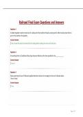 Railroad Final Exam Questions and Answers