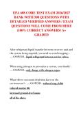 EPA 608 CORE TEST EXAM 2026&sol;2027  BANK WITH 500 QUESTIONS WITH  DETAILED VERIFIED ANSWERS &sol; EXAM  QUESTIONS WILL COME FROM HERE  &lpar;100&percnt; CORRECT ANSWERS&sol; A&plus;  GRADED