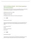NUR 214 &lpar;Mental Health - Test 5&rpar; Exam questions  and correct answers 