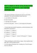 NCCT SURGICAL TECH FINAL EXAM PAPER COMPLETE QUESTIONS AND VERIFIED ANSWERS 2026