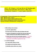 ASNT - RT &lpar;Chapter 1-6&rpar; Exam Review RT Radiographic Testing Exam Questions and Answers &vert; 100&percnt; Pass Guaranteed &vert; Graded A&plus; &vert; Latest Update 2026&sol;2027&period;