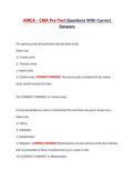 AMCA - CMA Pre-Test Questions With Correct Answers
