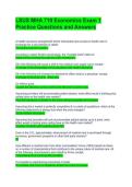 LSUS MHA 710 Economics Exam 1 Practice Questions and Answers 