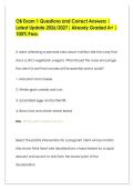OB Exam 1 Questions and Correct Answers &vert; Latest Update 2026&sol;2027&vert; Already Graded A&plus; &vert; 100&percnt; Pass&period;