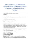 NHA CMAA Test 2&period;0 A Actual Exam QUESTIONS AND ANSWERS 2026&sol;2027 &vert; Questions &vert; Pass Guaranteed - A&plus; Graded