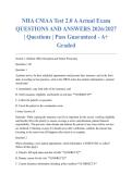 NHA CMAA Test 2&period;0 A Actual Exam QUESTIONS AND ANSWERS 2026&sol;2027 &vert; Questions &vert; Pass Guaranteed - A&plus; Graded