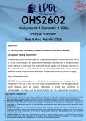 OHS2602 Assignment 1 &lpar;ANSWERS&rpar; Semester 1 2026 - DISTINCTION GUARANTEED