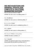 GED MATH QUESTIONS AND ANSWERS&comma; UPDATED 2026&comma; COMPLETE A&plus; SOLUTIONS&comma; GUARANTEED SUCCESS