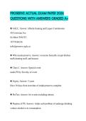 PROSERVE ACTUAL EXAM PAPER 2026 QUESTIONS WITH ANSWERS GRADED A&plus;