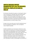 HRPYC81 RESEARCH REPORT EXAMINATION TEST 2026 THE RESEARCH PROPOSAL TEMPLATE ON MENTAL HEALTH