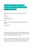 PROSERVE RESPONSIBLE SERVICE OF ALCOHOL EXAM 2026 QUESTIONS WITH ANSWERS GRADED A&plus;