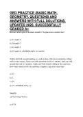 GED PRACTICE &lpar;BASIC MATH&comma; GEOMETRY&comma; QUESTIONS AND ANSWERS WITH FULL SOLUTIONS&comma; UPDATED 2026&comma; SUCCESSFULLY GRADED A&plus;