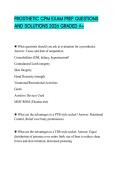 PROSTHETIC CPM EXAM PREP QUESTIONS AND SOLUTIONS 2026 GRADED A&plus;