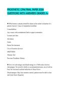 PROSTHETIC CPM FINAL PAPER 2026 QUESTIONS WITH ANSWERS GRADED A&plus;