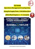 OPERATIONS MANAGEMENT CREATING VALUE ALONG THE SUPPLY CHAIN&comma; 11TH EDITION &lpar;RUSSELL&rpar; VERIFIED CHAPTERS 1-17&comma; COMPLETE &ndash; OPS 301 COMPREHENSIVE TEST BANK 
