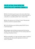 PSI LIFE ACTUAL EXAM PAPER 2026 QUESTIONS WITH ANSWERS GRADED A&plus;
