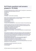 SLP Praxis questions and answers graded A TO PASS