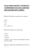 HS 2211 HUMAN ANATOMY & PHYSIOLOGY COMPREHENSIVE EXAM 2026 QUESTIONS AND SOLUTIONS 100&percnt; CORRECT