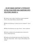 HS 2211 HUMAN ANATOMY & PHYSIOLOGY ACTUAL EXAM PAPER 2026 QUESTIONS WITH SOLUTIONS GRADED A&plus;