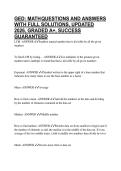 GED&colon; MATH QUESTIONS AND ANSWERS WITH FULL SOLUTIONS&comma; UPDATED 2026&comma; GRADED A&plus;&comma; SUCCESS GUARANTEED