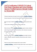 AACN Certification CCRN PCCN Critical Care Exam  Questions and Correct Detailed Answers &lpar;Verified Answers&rpar; &vert;Already Graded A&plus; Newest 2026