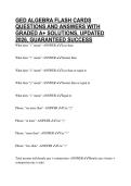 GED ALGEBRA FLASH CARDS QUESTIONS AND ANSWERS WITH GRADED A&plus; SOLUTIONS&comma; UPDATED 2026&comma; GUARANTEED SUCCESS