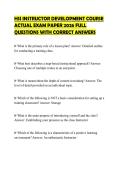 HSI INSTRUCTOR DEVELOPMENT COURSE ACTUAL EXAM PAPER 2026 FULL QUESTIONS WITH CORRECT ANSWERS