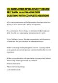 HSI INSTRUCTOR DEVELOPMENT COURSE TEST BANK 2026 EXAMINATION QUESTIONS WITH COMPLETE SOLUTIONS
