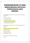 Straighterline BIO 101 Final Exam & Complete Test Bank &lpar;Latest 2026&sol;2027&rpar;