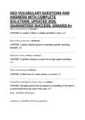 GED VOCABULARY QUESTIONS AND ANSWERS WITH COMPLETE SOLUTIONS&comma; UPDATED 2026&comma; GUARANTEED SUCCESS&comma; GRADED A&plus;