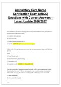 Ambulatory Care Nurse Certification Exam &lpar;ANCC&rpar; &ndash; Latest 2026&sol;2027 Test Bank