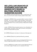 GED LEVELS AND BRANCHES OF GOVERNMENT QUESTIONS AND ANSWERS WITH GRADED A&plus; SOLUTIONS&comma; UPDATED 2026&comma; GUARANTEED SUCCESS