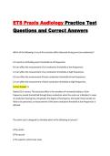 ETS Praxis Audiology Practice Test Questions and Correct Answers