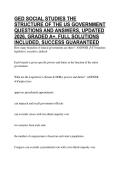 GED SOCIAL STUDIES THE STRUCTURE OF THE US GOVERNMENT QUESTIONS AND ANSWERS&comma; UPDATED 2026&comma; GRADED A&plus;&comma; FULL SOLUTIONS INCLUDED&comma; SUCCESS GUARANTEED