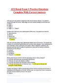 ATI Renal Exam 1 Practice Questions  Complete With Correct Answers
