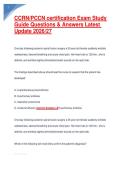 CCRN PCCN certification Exam Study Guide Questions & Answers Latest Update 2026 