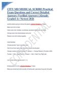 CITY MD MEDICAL SCRIBE Practical Exam Questions and Correct Detailed Answers &lpar;Verified Answers&rpar; &vert;Already Graded A&plus; Newest 2026