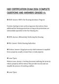 HUD CERTIFICATION EXAM 2026 COMPLETE QUESTIONS AND ANSWERS GRADED A&plus;