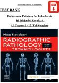 Radiographic Pathology for Technologists&comma; 8th Edition &ndash; Complete Test Bank by Kowalczyk &lpar;Chapters 1&ndash;12&rpar;
