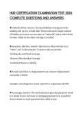 HUD CERTIFICATION EXAMINATION TEST 2026 COMPLETE QUESTIONS AND ANSWERS