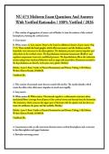 NU 673 Midterm Exam Questions And Answers With Verified Rationales &sol; 100&percnt; Verified &sol; 2026