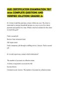 HUD CERTIFICATION EXAMINATION TEST 2026 COMPLETE QUESTIONS AND VERIFIED SOLUTIONS GRADED A&plus;