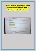 ATI RN Maternal Newborn 2023 &lpar;2026  Version&rpar; Proctored Exam &ndash; NGN 70  Questions and Verified Answers